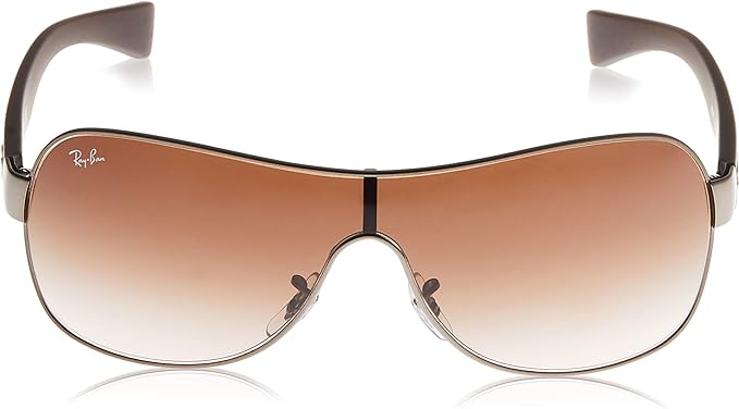 Ray-Ban RB3471 Shield Sunglasses - Matte Gunmetal/Brown Gradient Dark Brown Like New