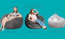 Kisoy Bean Bag Chair Faux Rabbit Fur Cover 3foot Giant Bean Bag Chairs - Grey - Brand New