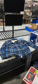 ZENTHACE PLUSHY INTERIOR FLANNEL SHIRT COZY WARM - SIZE:MEN 2XL WOMEN 2XL - BLUE - Brand New