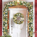 WANNA-CUL Pre-Lit 24 Inch Lighted Christmas Wreath, Ball Ornaments, B096DPFKPS - Brand New