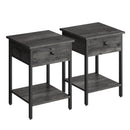 VASAGLE Nightstands Set of 2, End Tables, Side Tables with Drawer and Shelf - Like New