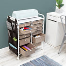 HONEY-CAN-DO 12-DRAWER METAL ROLLING STORAGE CART WITH SIDE POCKETS CRT-09104 - Like New
