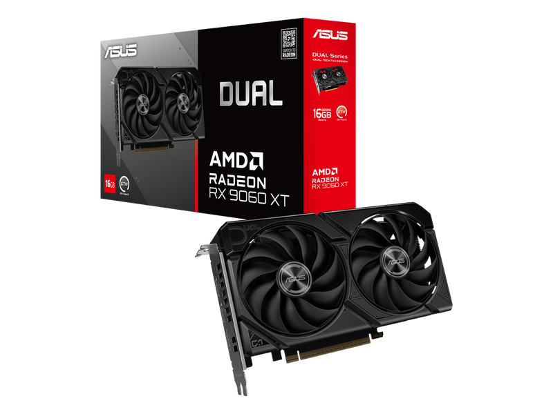 ASUS Dual Radeon RX 9060 XT 16GB GDDR6 PCI Express 5.0 x16 ATX Graphics Card