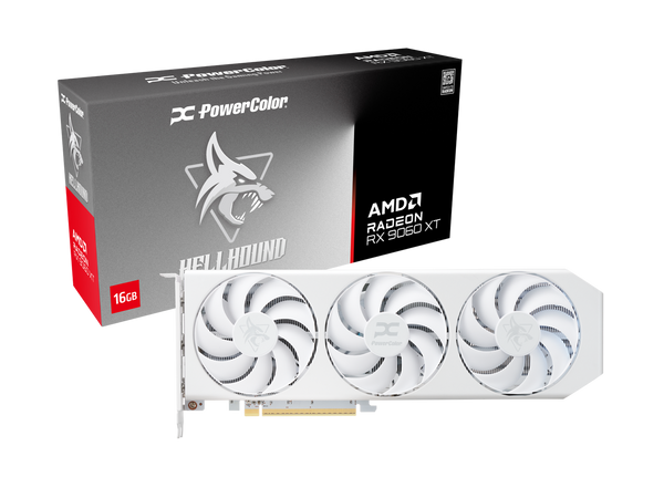 PowerColor Hellhound Spectral White Radeon RX 9060 XT 16GB GDDR6 PCI Express 5.0
