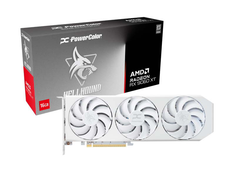 PowerColor Hellhound Spectral White Radeon RX 9060 XT 16GB GDDR6 PCI Express 5.0