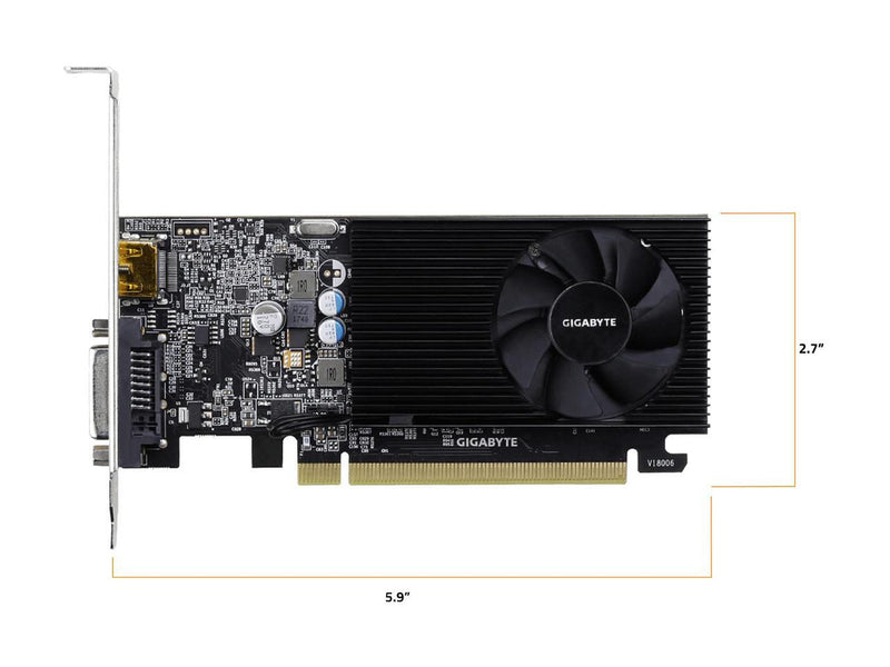 GIGABYTE GeForce GT 1030 2GB DDR4 Low Profile Video Card GV-N1030D4-2GL