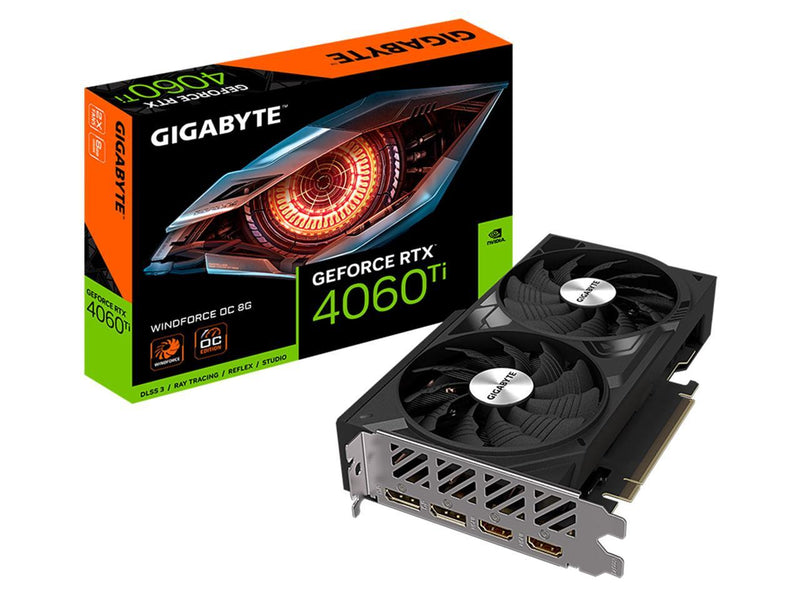 GIGABYTE GeForce RTX 4060 Ti WINDFORCE OC 8G Graphics Card, 2x WINDFORCE Fans,