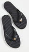 144262 TORY BURCH WOMEN'S KIRA FLIP FLOPS SIZE 10 MEDIUM PERFECT BLACK/GOLD - Like New