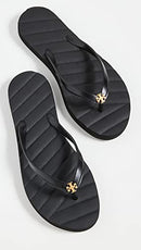 144262 TORY BURCH WOMEN'S KIRA FLIP FLOPS PERFECT BLACK/GOLD SIZE 8 - Like New