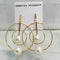 REBECCA MINKOFF DROP FRONT FACING HOOP EARRINGS ONE SIZE - GOLD AND PEARL - Brand New