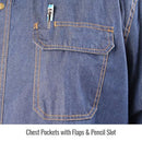 Black Stallion FS8-DNM 8 oz. FR Cotton/Denim Long Sleeve Work Shirt, X - Brand New