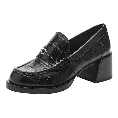 CX137 WOMEN'S COACH NATALIE LOAFER BLACK SIZE 7.5 - Like New