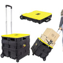 dbest Products Quik Cart Standard Collapsible Rolling Crate - Yellow Lid - Brand New