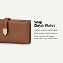 AMAZON ESSENTIALS WOMEN'S LEATHER CLUTCH WALLET - TAN - Like New