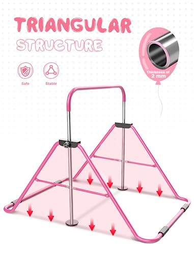 Sportsroyals Kid's Adjustable Gymnastics Bar, Horizontal Bars, VC-SP-GB - Pink - Like New