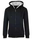 Q-ACTIVE MENS SHERPA LINED FLEECE ZIP-UP HOODIE - SIZE: MEN M - BLACK - Brand New
