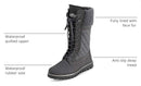 POLAR Womens Faux Fur Warm Thermal Outdoor Walking Snow Calf Boots YC0613 - Grey - Like New