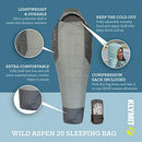 KLYMIT WILD ASPEN 20 DEGREE SLEEPING BAGS REGULAR 13WAGR20C - GREEN - Like New