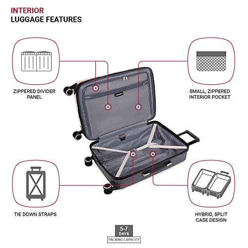 SWISS GEAR DUET HARDSIDE EXPANDABLE LUGGAGE SPINNERWHEELS 24 INCH 8028804167 - Like New