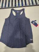 REEBOK WOMEN VITAL MARLED TANK TOP - SIZE: WOMEN M - MARITIME BLUE HEATHER - Brand New