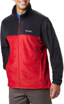 Columbia Men's Steens Mountain Full Zip 2.0, Black/Mountain Red, Medium - Brand New