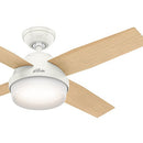 HUNTER FAN 44 CONTEMPORARY CEILING FAN LED LIGHT REMOTE CC5C92C46 - Fresh White - Like New