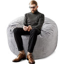 FASO Bean Bag Chair 4' Giant Memory Foam Furniture Bag Stuffed Sofa - Gray - Brand New