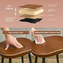 Bar Stools Set of 2, Modern 28" Bar Height Bar Stools, Brown Faux Leather - Like New