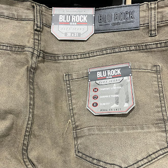 BLU ROCK MEN'S FLEX STRETCH SLIM FIT STRAIGHT JEANS - SIZE: MEN 38X31 - GRAY - Brand New