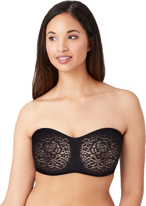 WACOAL WOMEN'S HALO LACE STRAPLESS CONVERTIBLE BRA - SIZE: WOMEN 36D - BLACK - Brand New