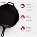 Cuisinel Cast Iron Skillets Set Pre-Seasoned 2-Piece Pan 10" 12" 2 PACK - Black - Like New