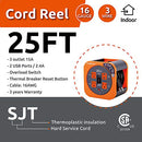 Link2Home Cord Reel 25 ft. Extension Cord 4 Power Outlets, 2 USB Ports, 2.4A - Like New