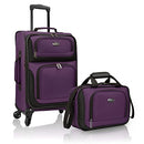 US Traveler Lightweight Rolling 20" Carry On Luggage Softside Suitcase Purple - Brand New