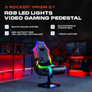 X ROCKER PC COMPUTER VIDEO GAMING OFFICE PEDESTAL CHAIR BUILT IN AUDIO - BLACK - Like New