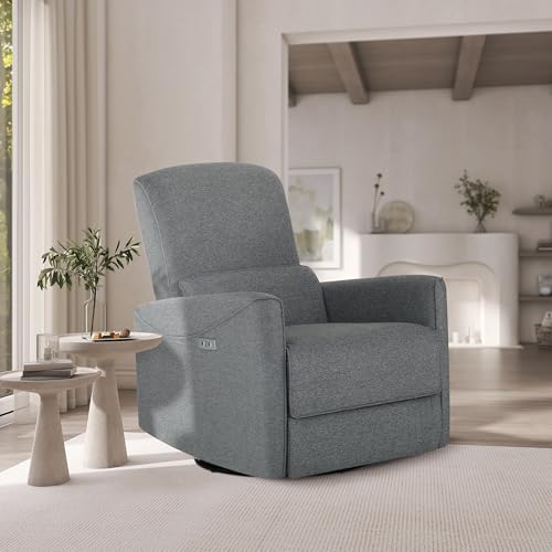 Evolur Belmont Nursery Glider Chair with Massager in Cosmic Grey - Like New