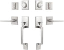 GUA OYH Door Handle Sets Double Front Door Handle Set Modern A156 - Satin Nickel Like New