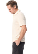 BASS OUTDOOR MEN'S WAFFLE KNIT POLO SHIRT - SIZE: MEN L - BIRCH - Like New