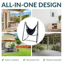 SUNNYDAZE DECOR PATIO HAMMOCK CHAIR WITH STAND, A-FRAME, 350lbs - BLACK - Like New