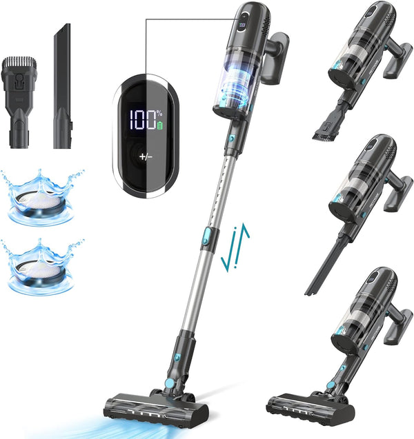 PRETTYCARE P1 Pro Cordless Vacuum Cleaner with Brushless Motor - DARK GRAY Like New