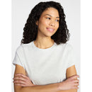 NO BOUNDARIES CROPPED COTTON TEE WITH SHORT SLEEVES, WOMEN’S SIZE MEDIUM - GRAY - Brand New