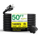 GOGREEN POWER 14/3 50' 13850BK HEAVY-DUTY EXTENSION CORD - BLACK - Like New