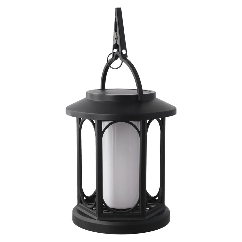 GENERIC ALL WEATHER SOLAR LANTERN AUTOMATIC LIGHT CONTROL CONVENIENCE - BLACK - Like New