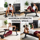 FLYBIRD 600LBS HEAVY DUTY FLAT WEIGHT BENCH, FOLDABLE BENCH PRESS - BLACK/RED - Like New