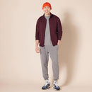 AE1897988 Amazon Men's Sweatshirt, Mock Neck, Fleece Zip Up, Burgundy, M - Brand New