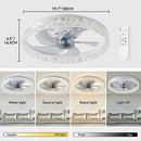 AHAWILL 20 Ceiling Fan Light Bedroom LED Remote Control Bladeless DX006 - WHITE - Like New
