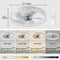 AHAWILL 20 Ceiling Fan Light Bedroom LED Remote Control Bladeless DX006 - WHITE - Like New