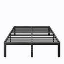 LAKKURI 12IN HIGH PLATFORM METAL QUEEN SIZE BED FRAME QUEEN 4004-12A - BLACK - Like New