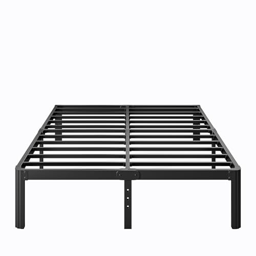 LAKKURI 12IN HIGH PLATFORM METAL QUEEN SIZE BED FRAME QUEEN 4004-12A - BLACK - Like New