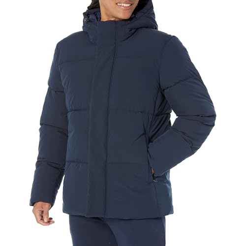 AMAZON ESSENTIALS MEN'S MID-LENGTH HOODED PUFFER COAT BIG & TALL SIZE 4XL ,NAVY - Brand New