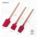 FARBERWARE MINI WOOD BAKING SET, INCLUDES A MINI BASTING BRUSH, SET OF 3 - RED - Brand New